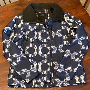 The North Face Blue and White Patterned Jacket